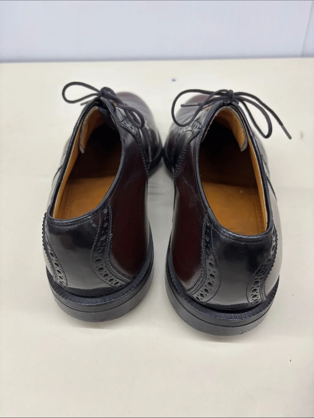 Johnston & Murphy Burgundy and Black Leather Wingtip Golf Shoes
